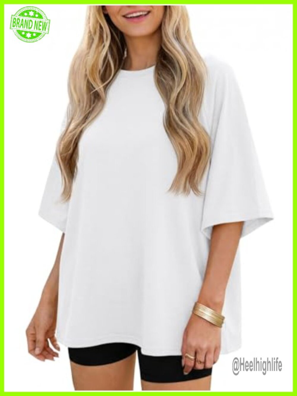 Oversized Half Sleeve Crew Neck Loose Fit Casual Summer T-Shirt